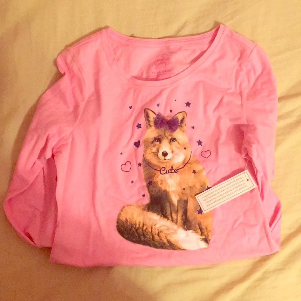 Faded glory pink cute dog shirt